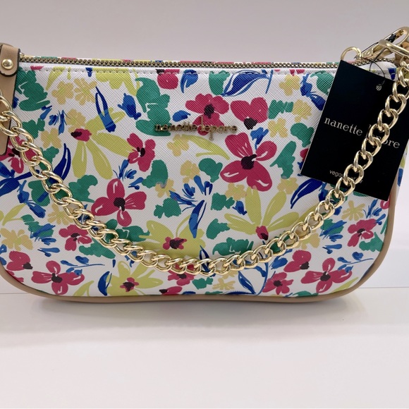 Nanette Lepore - Warm Floral Whimsy Shoulder Bag w/Chain- Tatianna Print- NWT - Picture 5 of 10